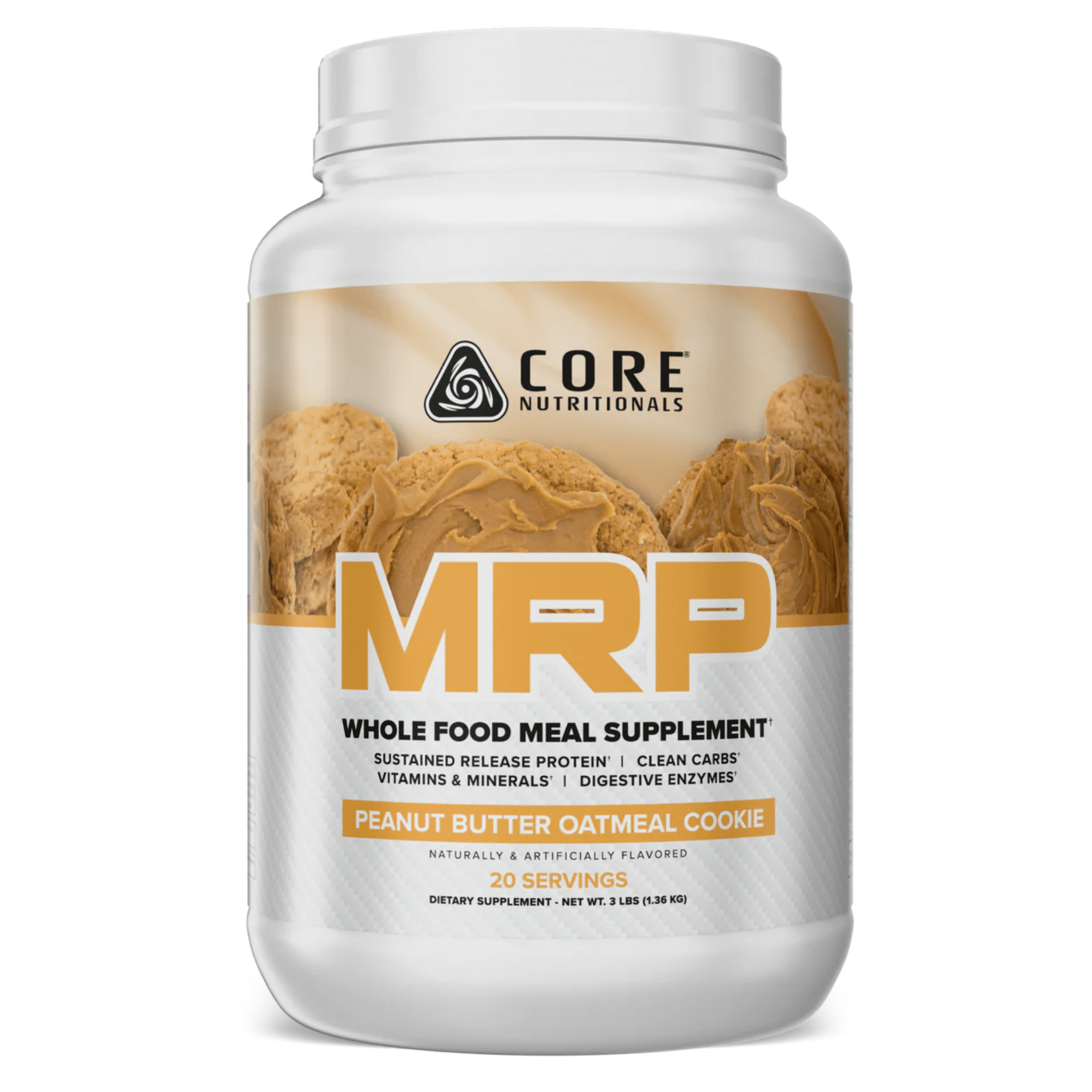 Core Nutritionals MRP mass gainer powder, 20sv size, Peanut Butter Oatmeal Cookie flavor
