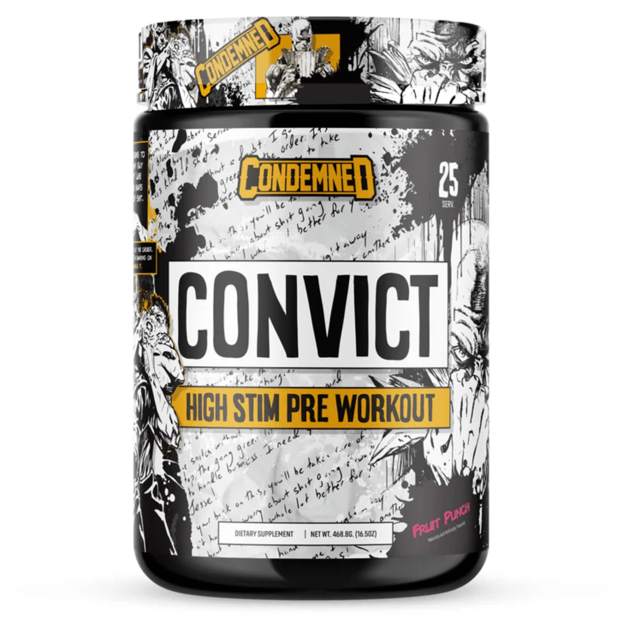 Condemned Labz Convict Stim pre-workout powder, Fruit Punch flavor