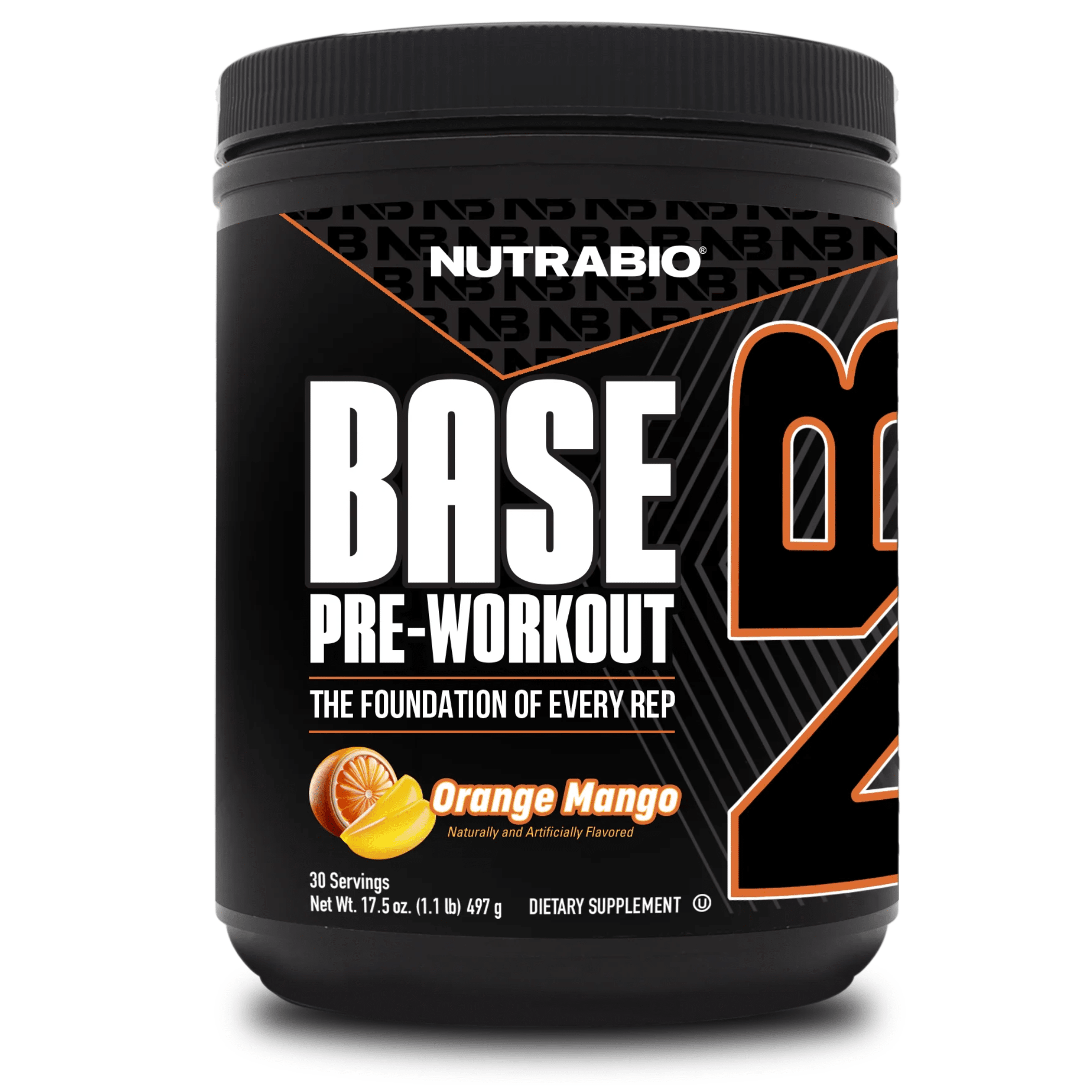 Nutra Bio Base Pre pre-workout powder, Orange Mango flavor