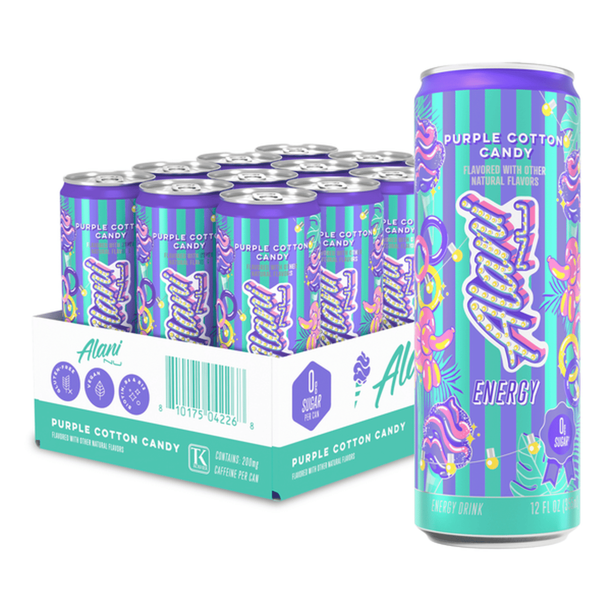 Alani Nu Energy, 12ct size, Purple Cotton Candy LTO flavor