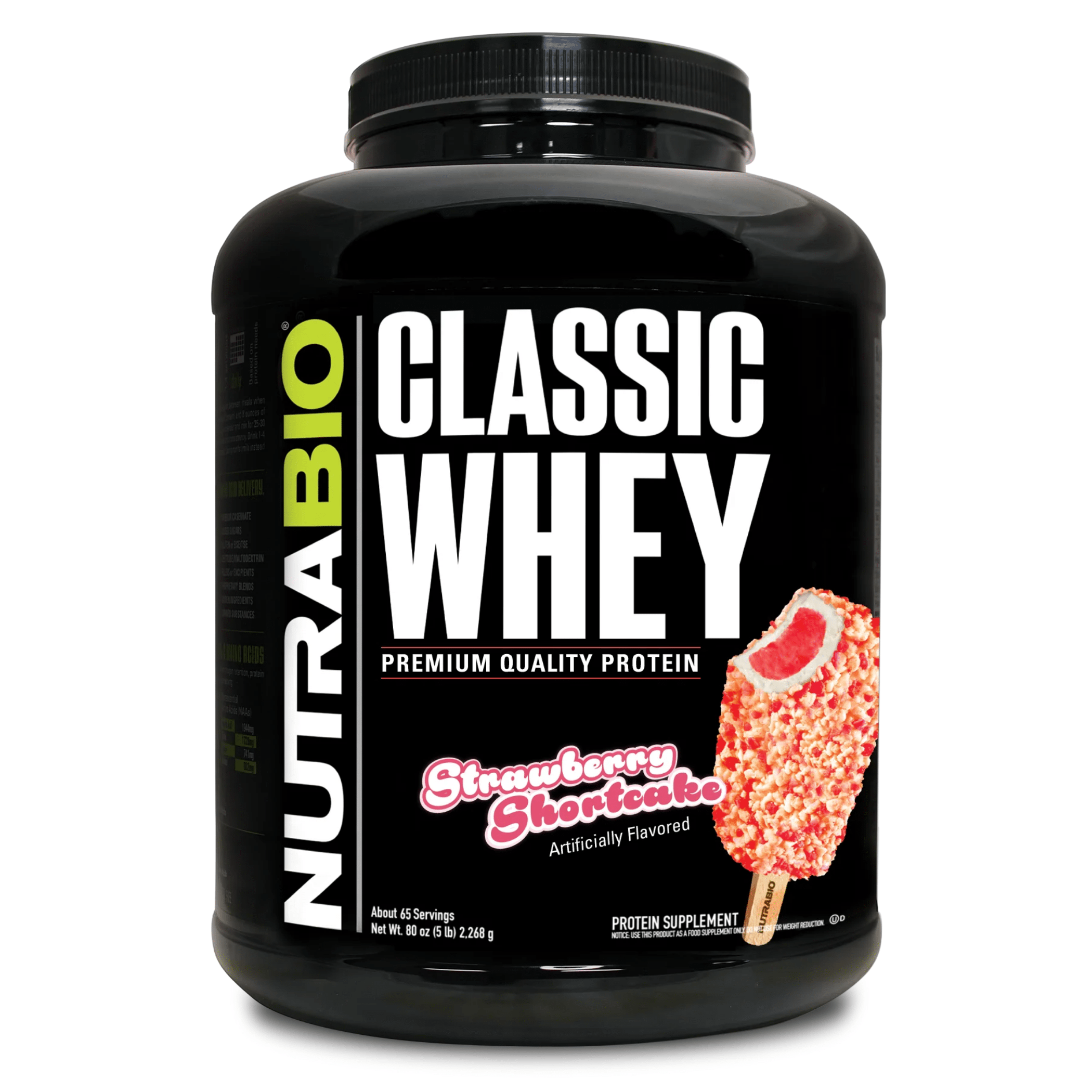 NutraBio Classic Whey Protein — 25g WPC80 Whey Protein Concentrate