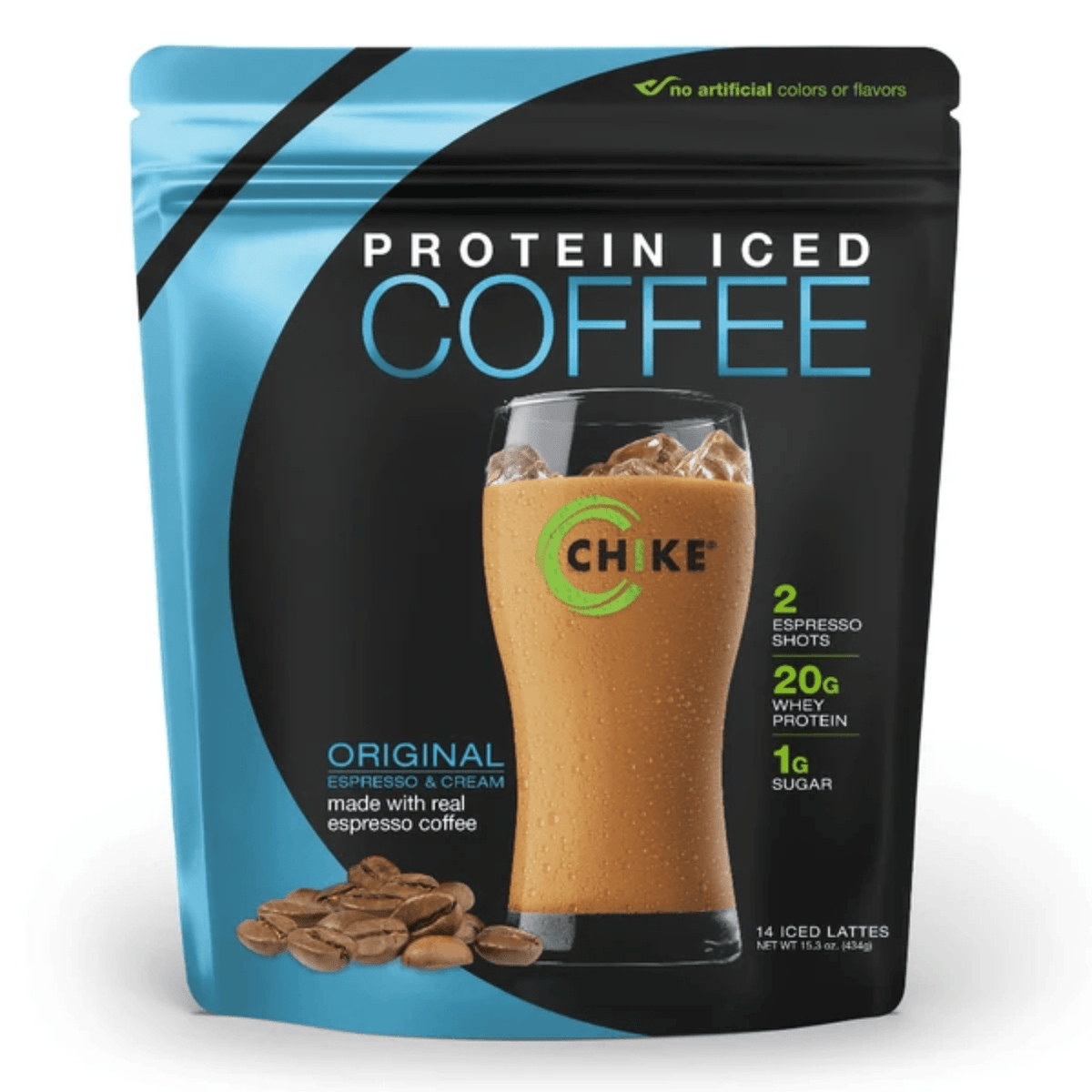 Chike High Protein Iced Coffee Original 14 serving bag, 20g whey protein
