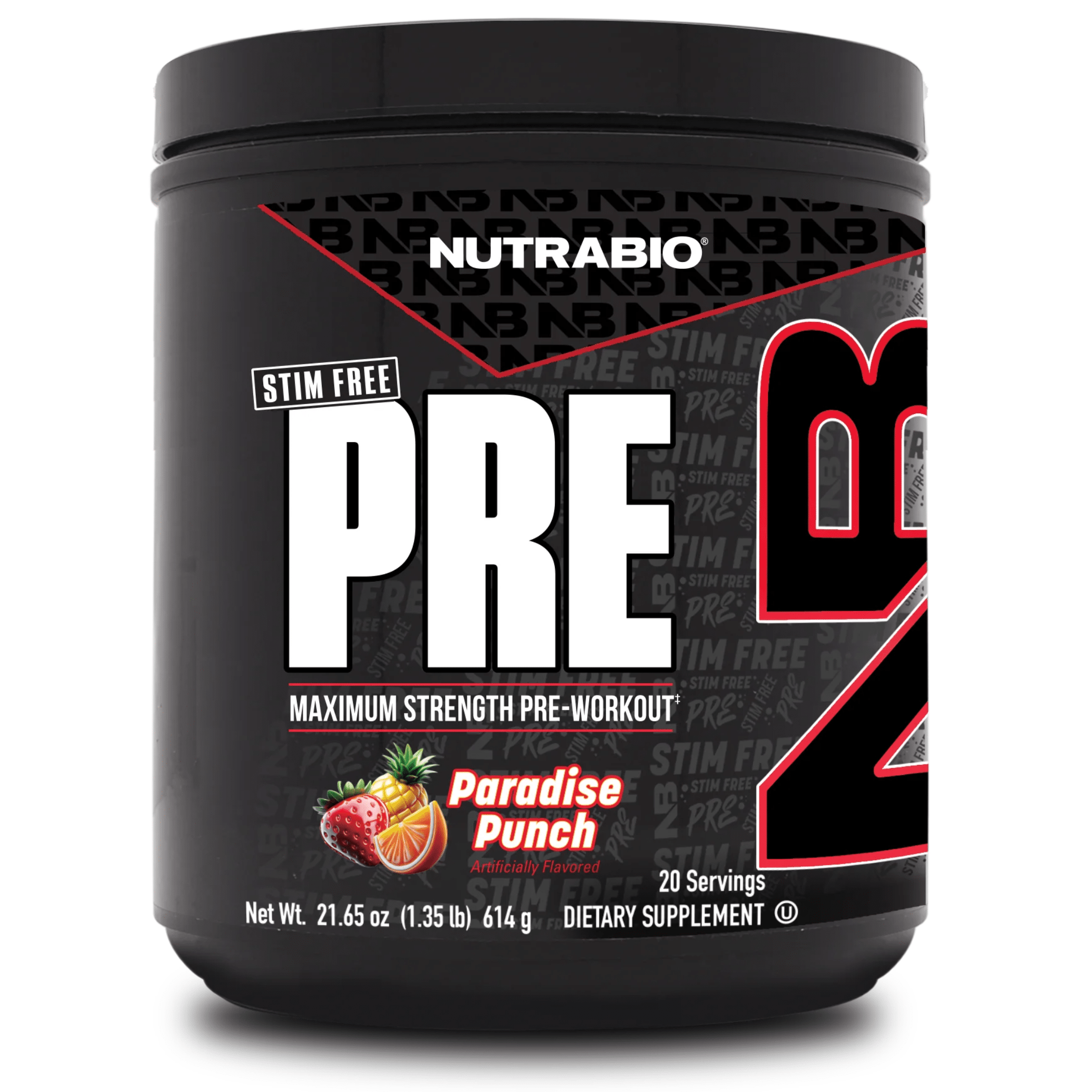 NutraBio PRE Stim-Free | Caffeine-Free Pre-Workout for Pumps, Focus & Endurance