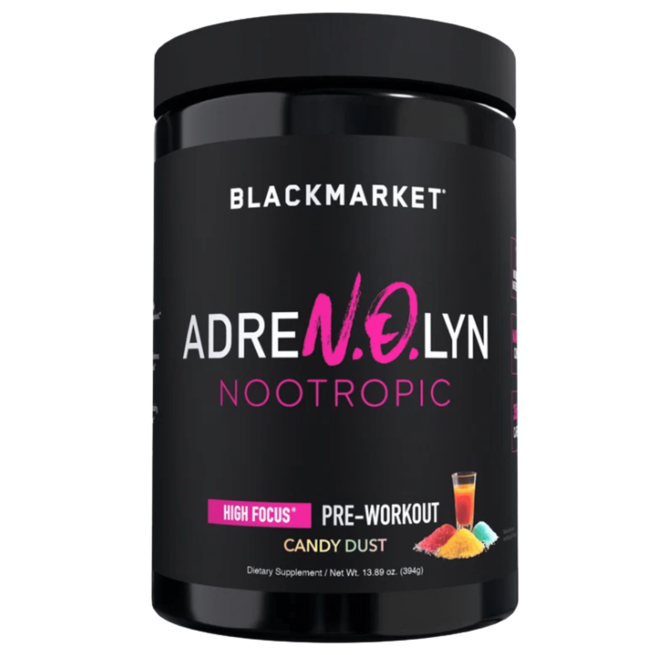 Black Market AdreNOlyn Nootropic pre-workout powder, Candy Dust flavor