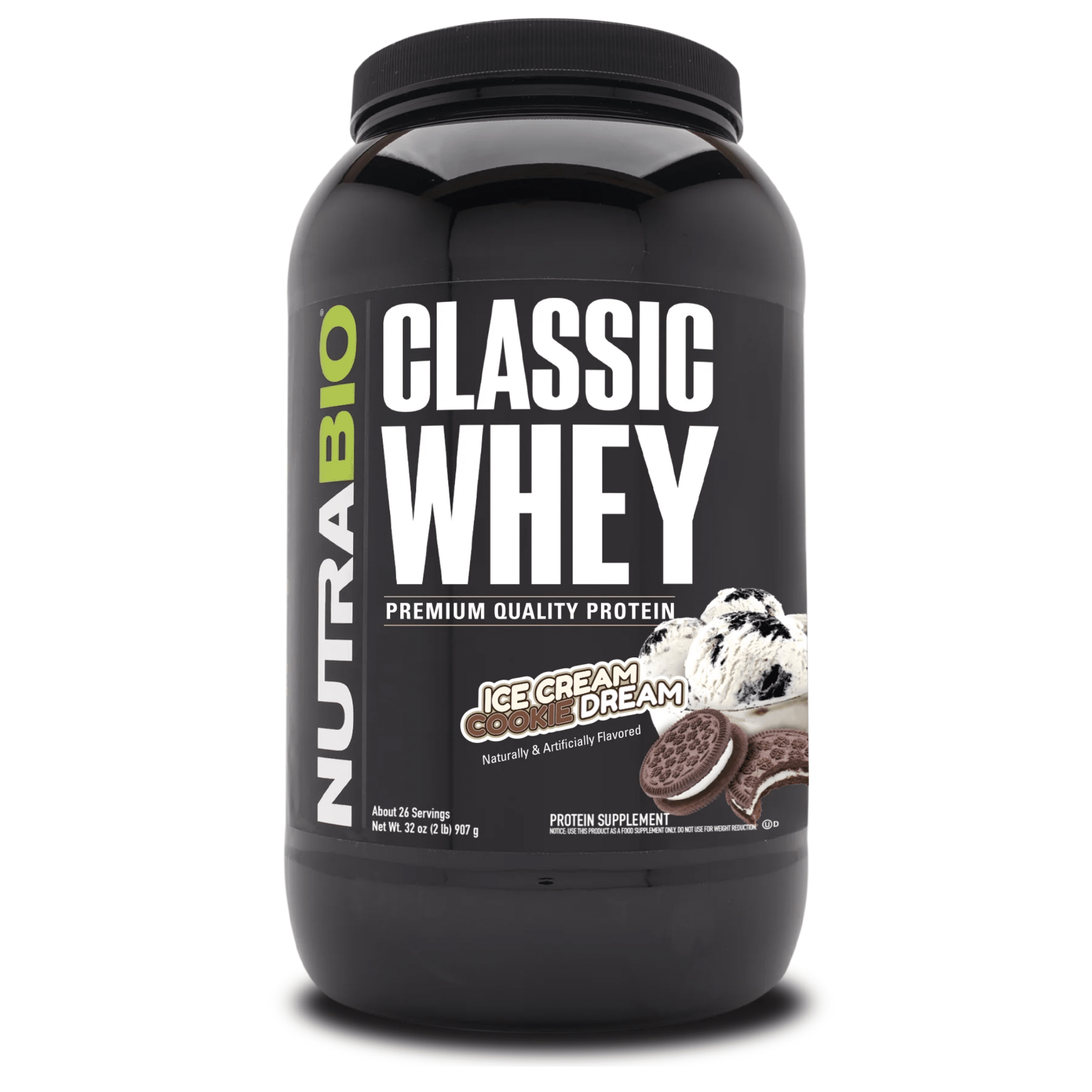 NutraBio Classic Whey Protein — 25g WPC80 Whey Protein Concentrate