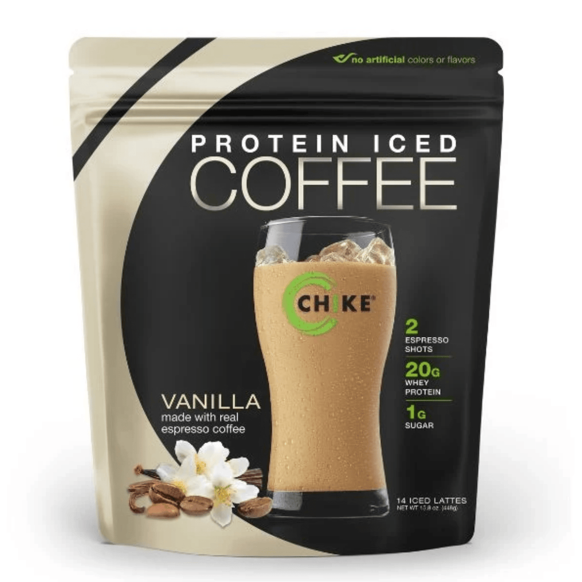 Chike High Protein Iced Coffee Vanilla 14 serving bag, 20g whey protein