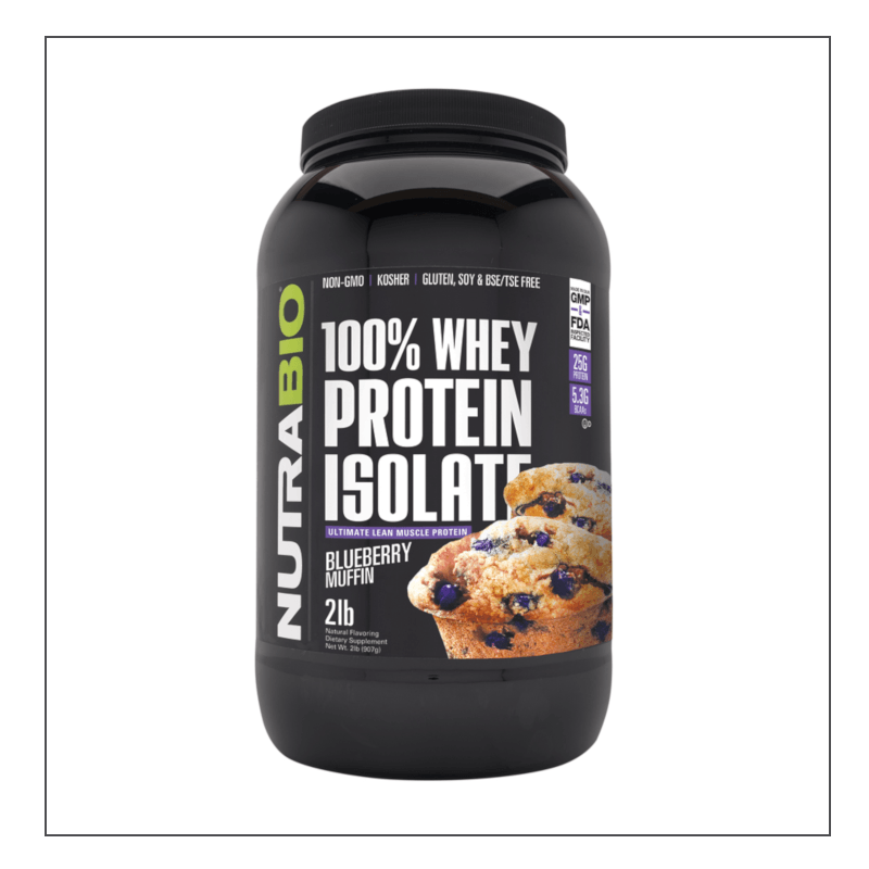 Blueberry Muffin 2lb. Nutra Bio 100% Whey Isolate Coalition Nutrition