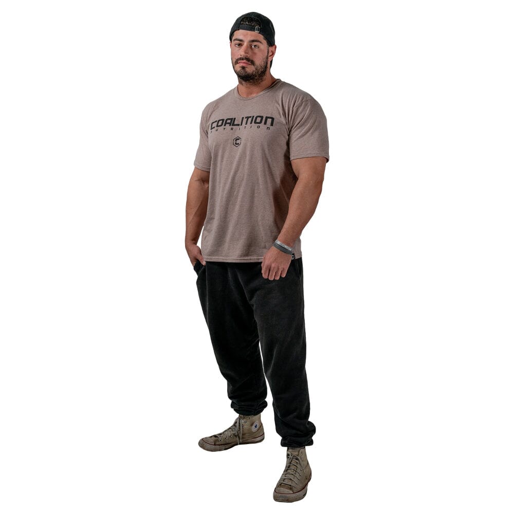 front Coalition Nutrition Premium Black Logo Tee - Chocolate