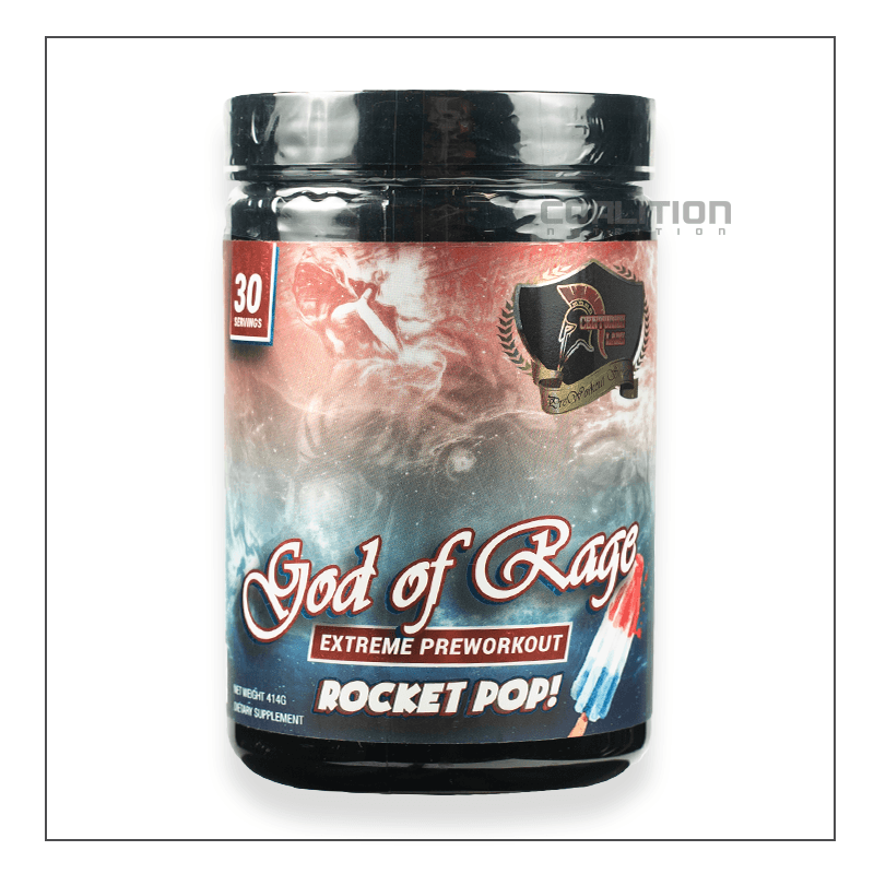 Centurion Labz God of Rage Extreme Pre Workout Limited Edition Flavor Rocket Pop Coalition Nutrition