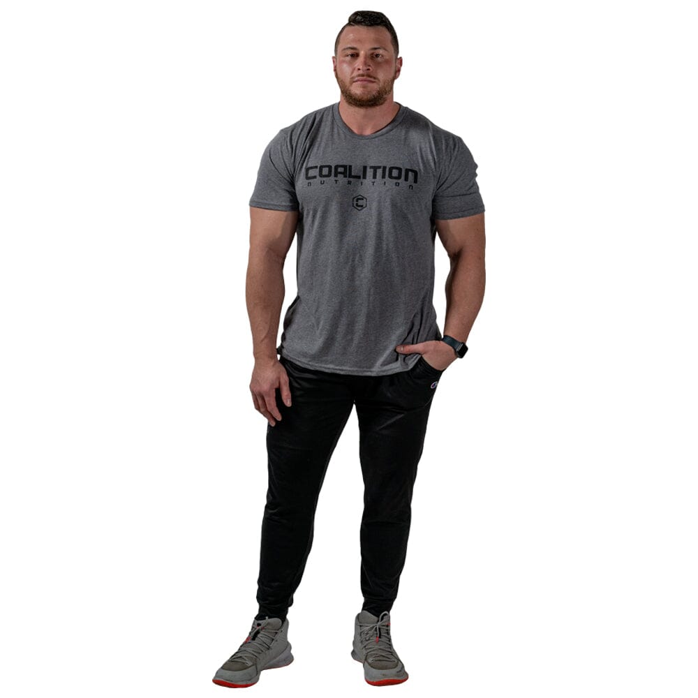 front Coalition Nutrition Premium Black Logo Tee - Charcoal