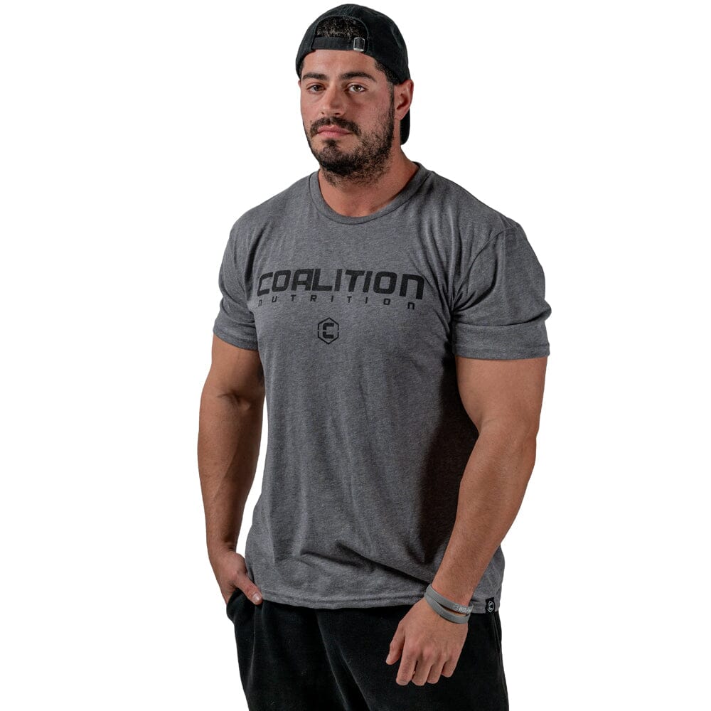 front Coalition Nutrition Premium Black Logo Tee - Charcoal