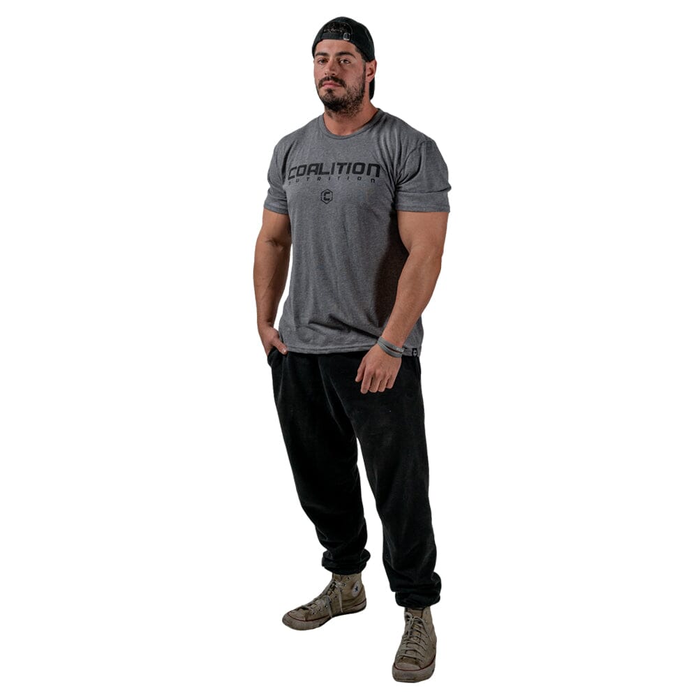 front Coalition Nutrition Premium Black Logo Tee - Charcoal