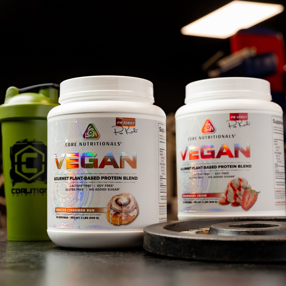 Frosted Cinnamon bun and Strawberry Cream Core Nutritionals VEGAN Coalition Nutrition