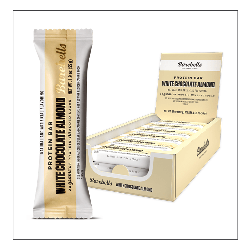 White Chocolate Almond 12ct Barebells Protein Bar Coalition Nutrition