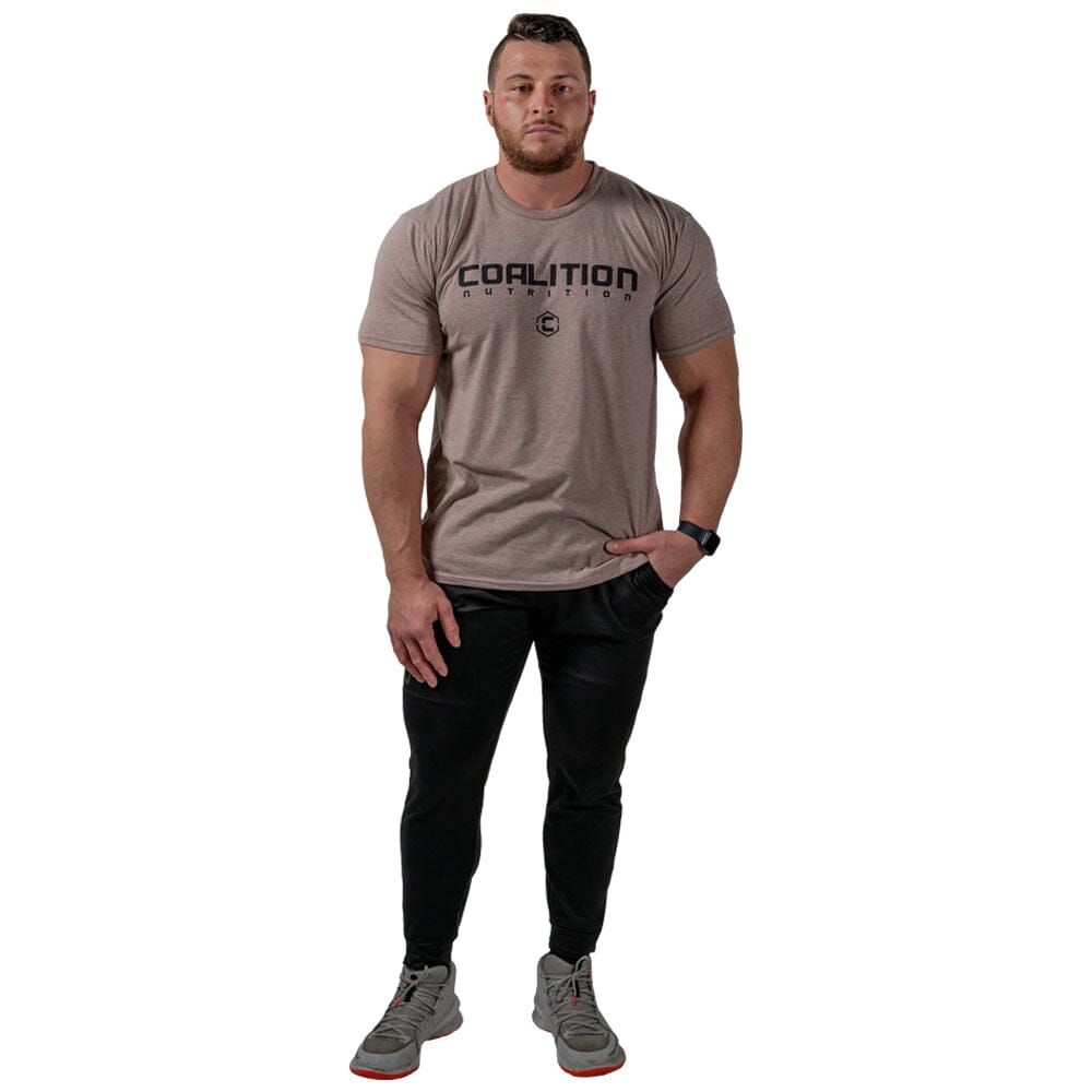 front Coalition Nutrition Premium Black Logo Tee - Chocolate