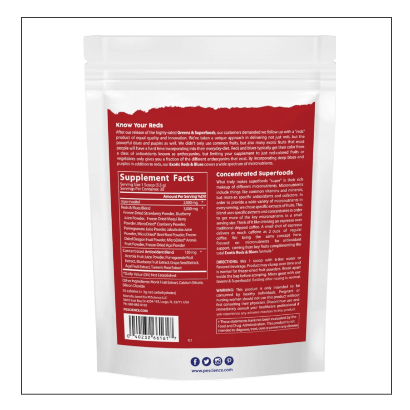 PES Exotic Reds & Blues Antioxidants Coalition Nutrition 