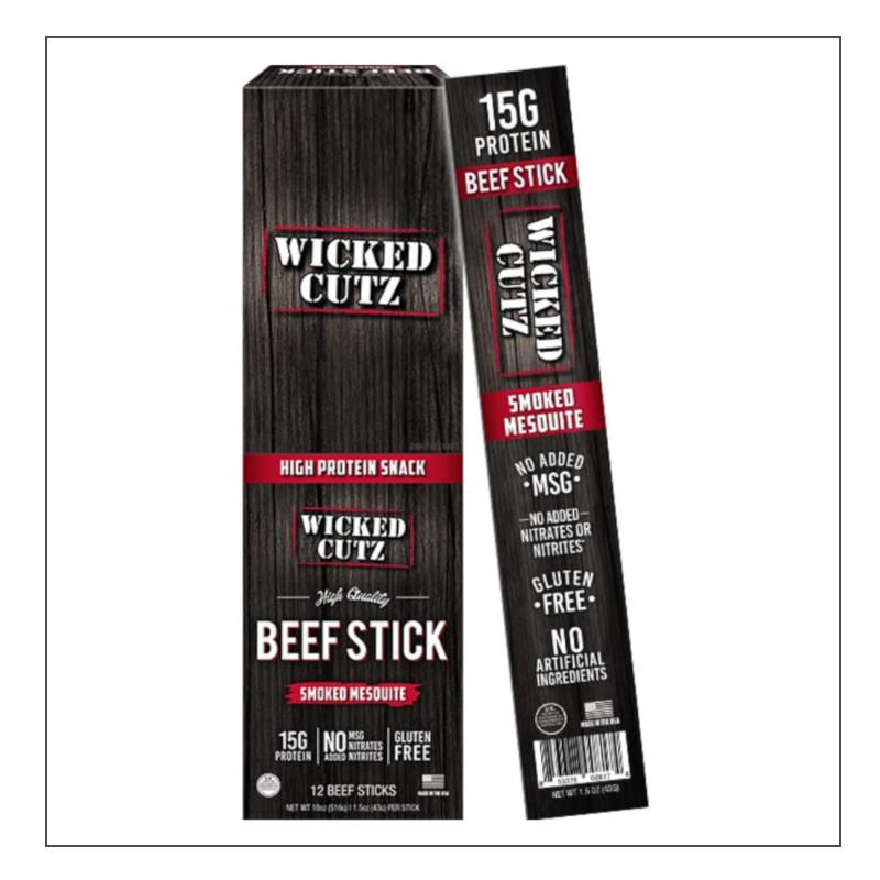 Smoked Mesquite Wicked Cutz Beef Sticks Coalition Nutrition