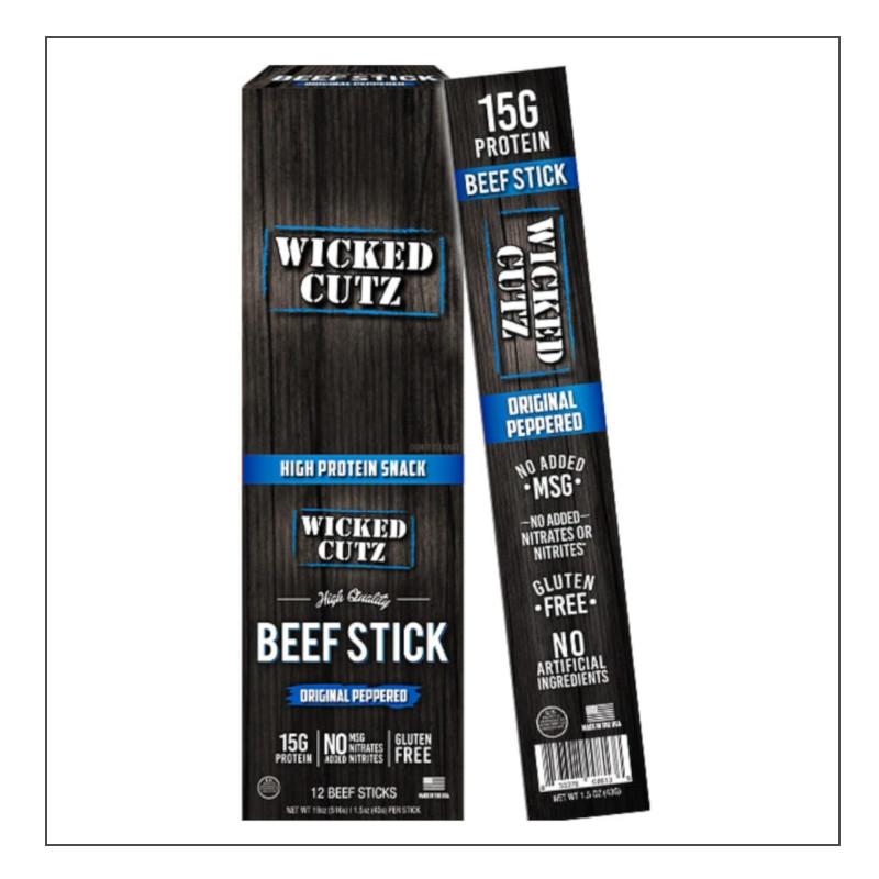 Original Peppered Wicked Cutz Beef Sticks Coalition Nutrition